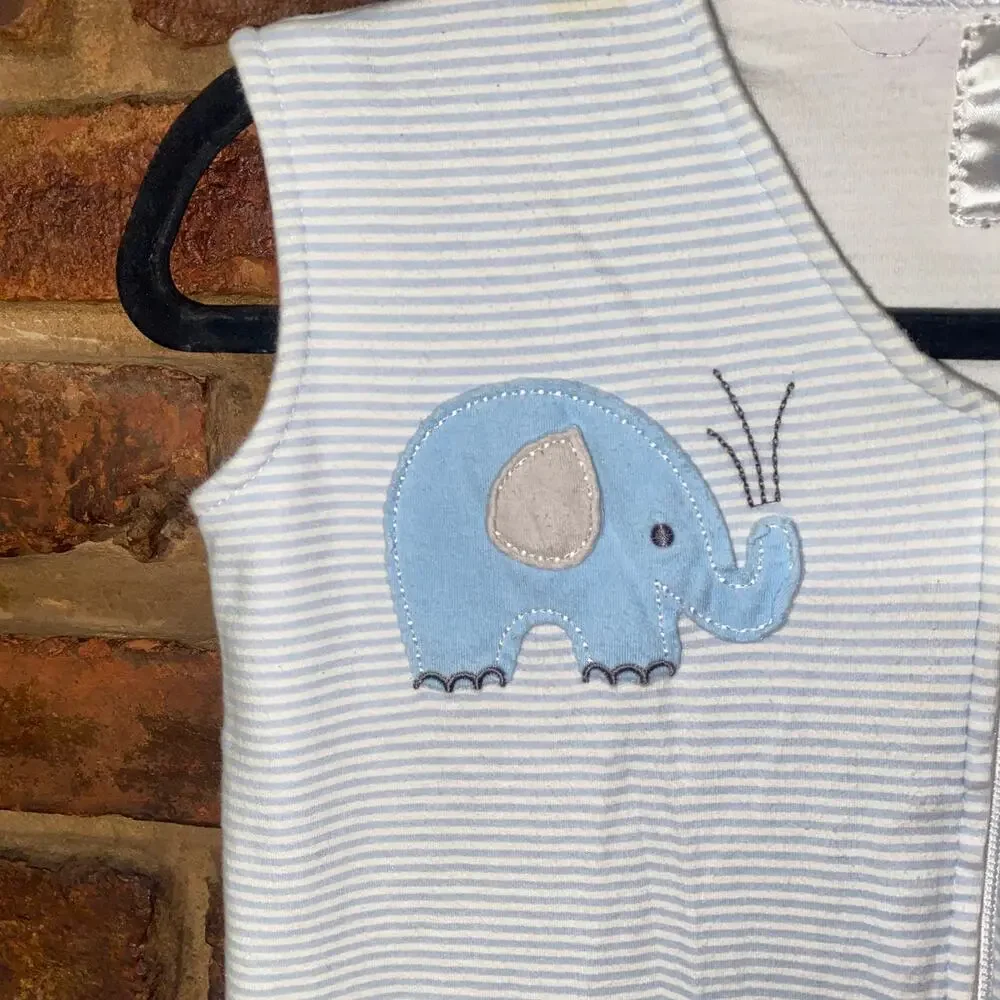 Halo Blue Striped Elephant Cotton Wearable Blanket Size Large 12-18 Months